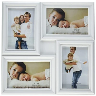 Afbeelding van ZEP Kunststof Multi Fotolijst Malaga Wit voor 4 foto&#039;s 10x15 (afmeting 31x31 cm) H032BW
