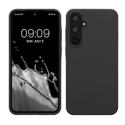 Afbeelding van kwmobile telefoonhoesje geschikt voor Samsung Galaxy A55 5G Hoesje met siliconen coating Smartphone case in donkergrijs