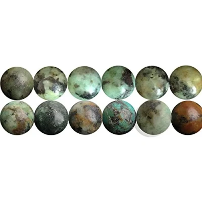 Afbeelding van SKYBEADS Natuurlijke groene turquoise steen ronde 8 mm edelsteen kralen om te rijgen 38 cm streng ca. 46 stuks