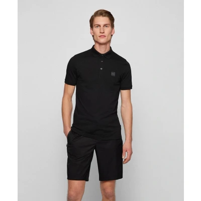 Afbeelding van BOSS Passenger Polo Zwart maat XXL heren met Slim fit Pasvorm Stretch Suitable Herenkleding Poloshirt