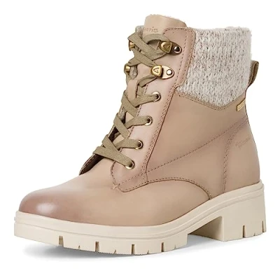 Afbeelding van Tamaris Comfort Snowboots, Dames, Maat: 37, Ivory Leer en textiel
