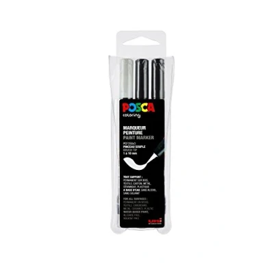 Afbeelding van Posca Paintmarker Pcf 350, Brush Tip, Étui Van 3 Stuks, Assorti