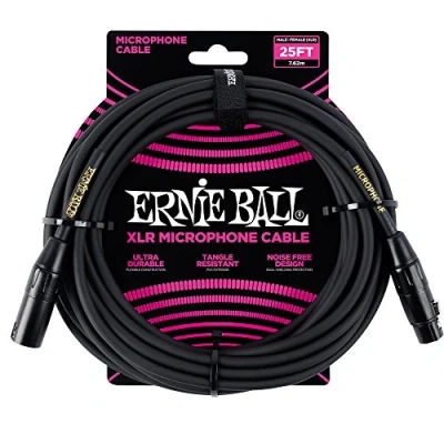Afbeelding van Ernie Ball XLR kabel XLRm 7,62 m, zwart, lengte: m (7.62 m, XLR), Audiokabel