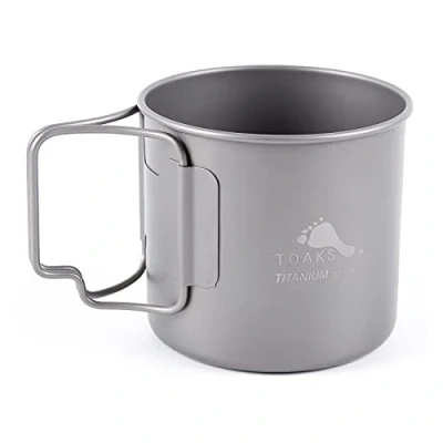 Afbeelding van TOAKS 375 ml ultralichte titanium campingbeker voor buiten kamperen