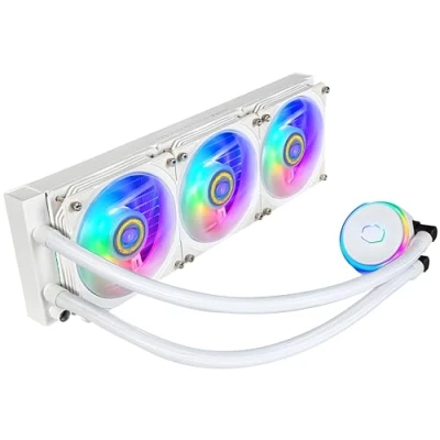 Image de Cooler Master MasterLiquid PL360 FLUX White Edition système de refroidissement liquide processeur Taille radiateur : 360 mm (pour LGA1156, AM2, AM2+, AM3, LGA1155, AM3+, LGA2011, FM1, FM2, LGA1150, FM2+, LGA2011 3, LGA1151, AM4, LGA2066,