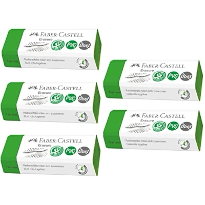Afbeelding van FABER CASTELL Erasure 187250 gum, PVC vrij, stofvrij, groen, 5 stuks