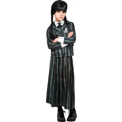 Afbeelding van Rubies Wednesday School uniform Deluxe kids (maat L) Carnaval Addams kostuum jurk
