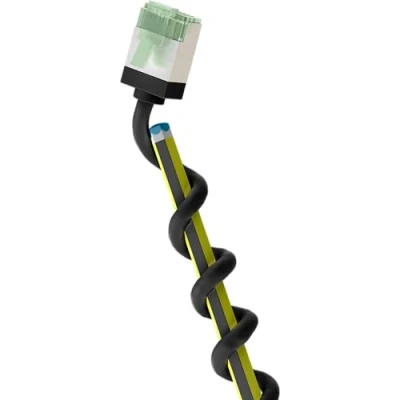 Afbeelding van FTP CAT8.1 Slimline 40 Gigabit Netwerkkabel CU Ultraflex 0,15 meter Zwart