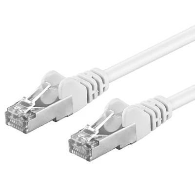 Afbeelding van PremiumCord CAT6a ethernet, LAN en patchkabel, 10 Gbit/s, S/FTP PIMF afscherming, AWG 26/7, 100% Cu, snel flexibel robuust, wit, 3 m