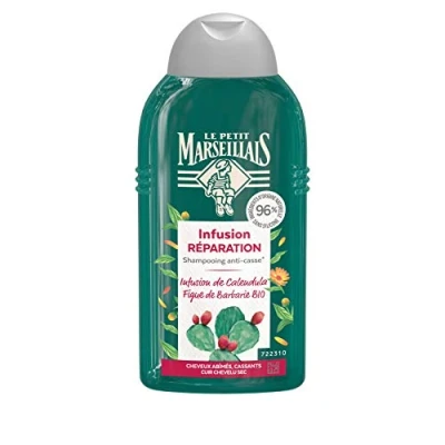 Image de Le Petit Marseillais Shampooing Infusion Réparation, Cheveux Cassants, de Calendula BIO &amp; Figue Barbarie BIO, 250ml