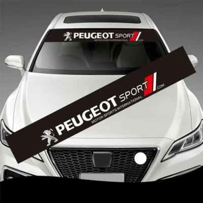 Afbeelding van Autocollant de voiture pour Peugeot 207 pare brise soleil Bannière avec texte personnalisé