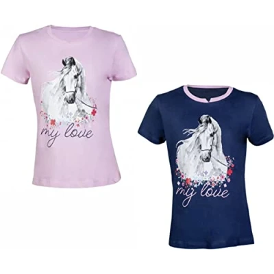 Afbeelding van HKM T Shirt Horse Spirit Roze 110/116