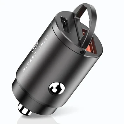 Afbeelding van Wicked Chili 30W Dual USB autolader (USB C PD + A QC 3.0) compatibel met iPhone 14, 13, 12 Pro, Max, Plus, Mini, iPad, 25W, Samsung, Huawei