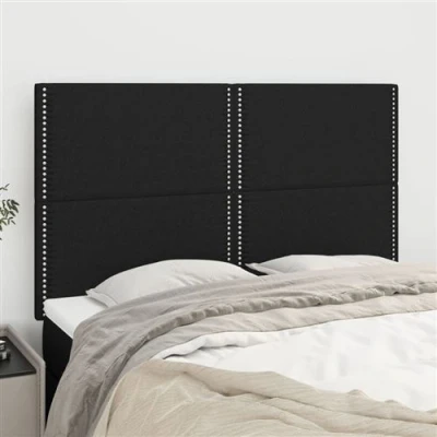 Afbeelding van vidaXL Hoofdborden 4 st 72x5x78/88 cm stof zwart