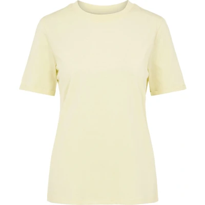 Afbeelding van Pieces Pcria FOLD UP Solid TEE Tshirt basic, Dames, Maat: Large, Pale banana