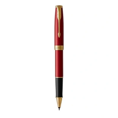 Image de PARKER Sonnet Stylo roller, laque rouge, Recharge noire pointe fine, Coffret cadeau
