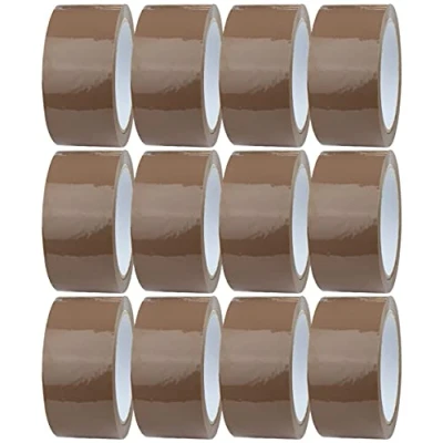 Afbeelding van Crimson Starfish 12 x Bruine Verpakkingstape Rolls 48mm 66m Tape Verpakking voor het Verpakken van Verpakkingen, Dozen, Post, Verhuizen Plakband Papier &amp; Breed Verhuisaccessoires