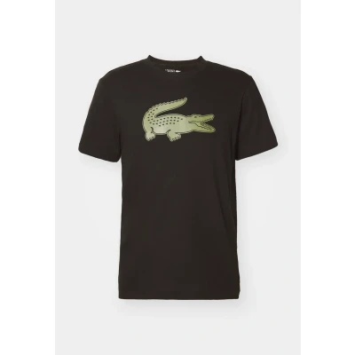 Afbeelding van Lacoste Sport BIG Croco Tshirt, Heren, Maat: XL, Black/khaki