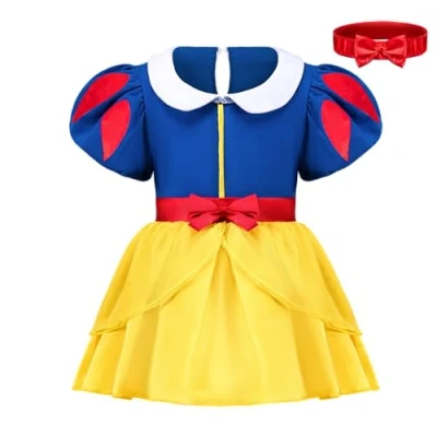 Afbeelding van Spooktacular Creations Halloween prinsessenkostuum babyblauw voor meisjes, prinsessenjurk van blauwe tule met hoofdband Halloween, feestjes cosplay (18 24 maanden)
