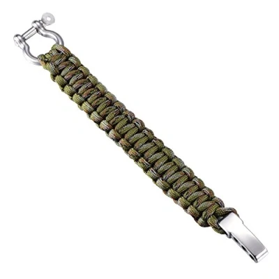 Afbeelding van DonDon Paracord survivalarmband voor heren, roestvrij staal, gevlochten, Stof