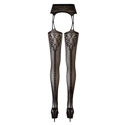 Afbeelding van Cottelli Collection Naadloze Jarretel Gordel met Net Kousen voor Gewillige Look Maat L/XL Zwart