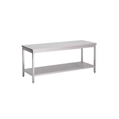 Afbeelding van Gastro M RVS werktafel met onderblad 88x200x70cm