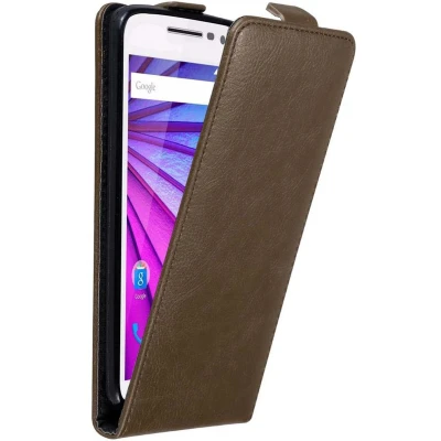 Afbeelding van Cadorabo Hoesje geschikt voor Motorola MOTO G3 in KOFFIE BRUIN Beschermhoes flip design Case Cover met magnetische sluiting