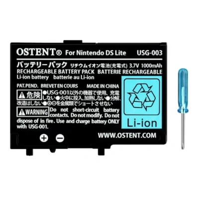 Afbeelding van OSTENT 3,7 V 1000 mAh oplaadbare Li ion polymeer lithium gereedschapsset voor Nintendo DSL NDS Lite