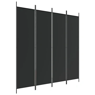 Afbeelding van Kamerscherm met 4 panelen 200x200 cm stof zwart