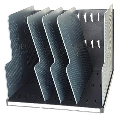Afbeelding van Exacompta 390714D opbergsysteem Modulotop, verticaal sorter met 5 scheidingsplaten Ecoblack, zwart/muisgrijs