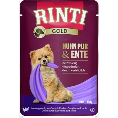 Afbeelding van RINTI Gold 10 x 100 g Hondenvoer Kip Puur &amp; Eend
