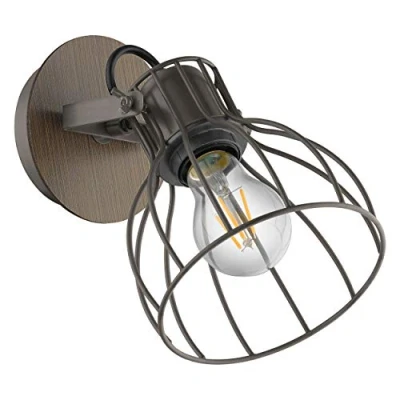 Afbeelding van EGLO Sambatello Spot 1 lichts Ø12 cm E27 Bruin Zilver