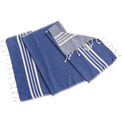 Afbeelding van Gastendoek Krem Sultan Royal Blue van Lalay