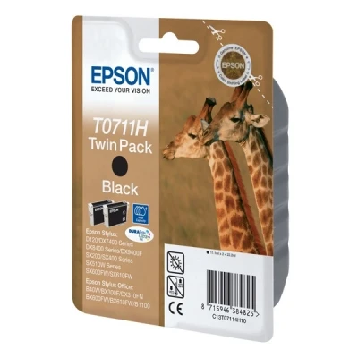 Image de Epson T0711H cartouche pack de 2 d&#039;encre noire à haute capacité (d&#039;origine)
