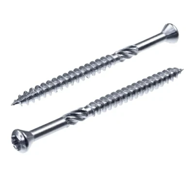 Afbeelding van SECCARO Set van 100 terrasschroeven 5 x 70 mm roestvrij staal C1 met snijpunt en snijinkeping, TX/binnenzeskant