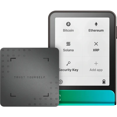 Afbeelding van Ledger Flex ervaar een veilige E Ink touchscreen crypto portemonnee (patined green + Recovery Key)