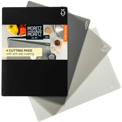 Afbeelding van Moritz &amp; 4 x snijmat voor de keuken, 28 38 cm, snel werken, snijplank, kunststof, flexibel