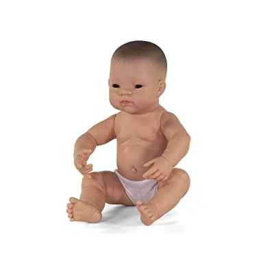 Afbeelding van Miniland Babypop Jongetje Met Vanillegeur 40 Cm Bruine Ogen