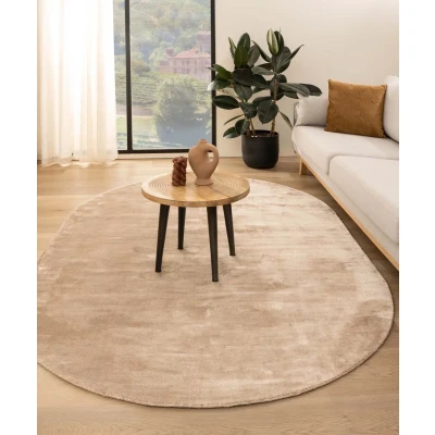 Afbeelding van Viscose Tapijt/Vloerkleed Ovaal Pearl Beige 120x180 Cm