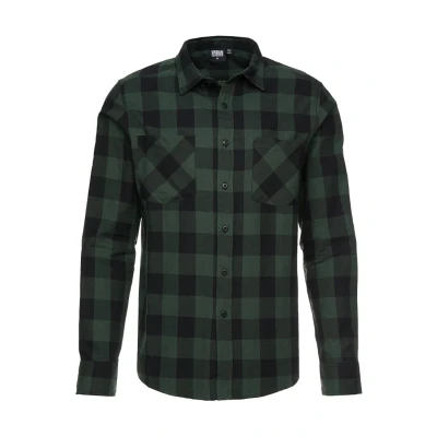 Afbeelding van Urban Classics Checked Overhemd, Heren, Maat: 3XL, Black/forest