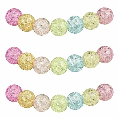Afbeelding van MJDCB 12 mm, 30 stuks, kralen, kristal, kleurrijk, gebarsten, rond, losse glaskralen voor het maken van sieraden armbanden en halskettingen