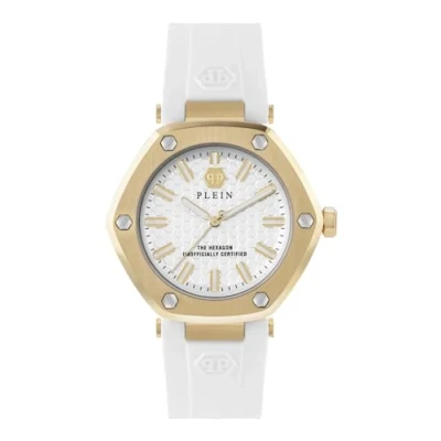 Afbeelding van Philipp Plein The Hexagon PW1BA0123 Horloge Siliconen Wit Ø 38 mm