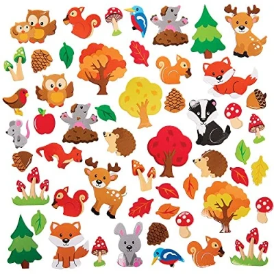 Afbeelding van Baker Ross Bosdieren schuimstickers 100 stuks kinderstickers (FX119)