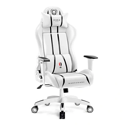 Afbeelding van Diablo X One 2.0 Gaming Stoel Gamestoel Bureaustoel Verstelbare Armleuningen Ergonomisch Ontwerp Nek / Lendenkussen (XL, Wit))