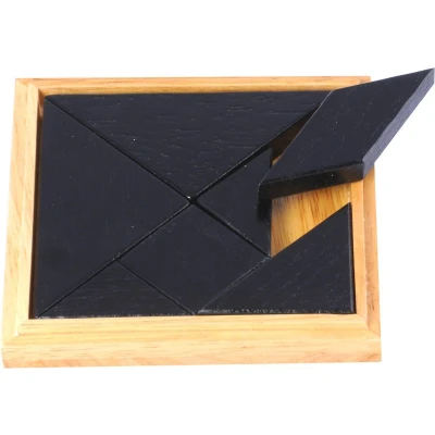 Afbeelding van Tangram solidwood zwa.13x13cm.kist blank