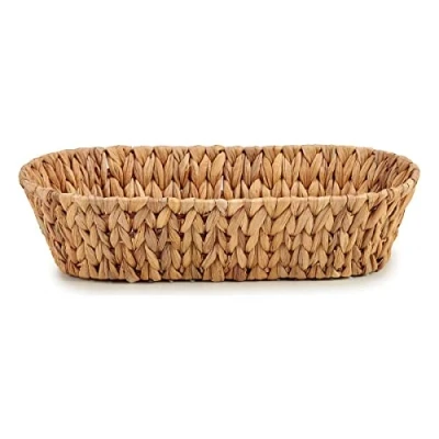 Afbeelding van Giftdecor Opbergmandje/Broodmandje gevlochten riet naturel kleur 37 x 17 9 cm serveermandje