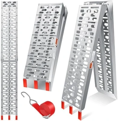 Afbeelding van Masko® ALU Oprijplaat Laadklep Antislip Opvouwbaar