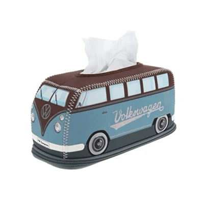 Afbeelding van BRISA VW Collection Volkswagen neopreen zakdoekdispenser voor cosmetica en papieren handdoeken Combi T1 (petrol/bruin)