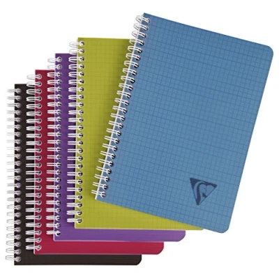 Afbeelding van Clairefontaine Ref 329506C Linicolor spiraal notitieboek (50 vellen) A5 formaat geborsteld velijnpapier 90 g/m² Polypro omslag geruite willekeurige kleur