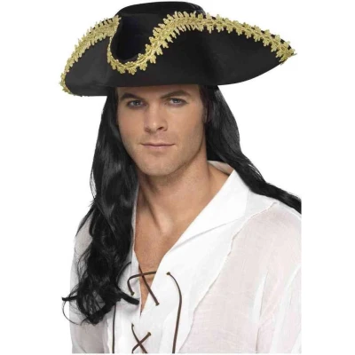 Afbeelding van Smiffys Pirate Kostuum Hoed Zwart